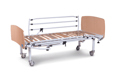 Cama articulada semi-elétrica hospitalar com grades laterais