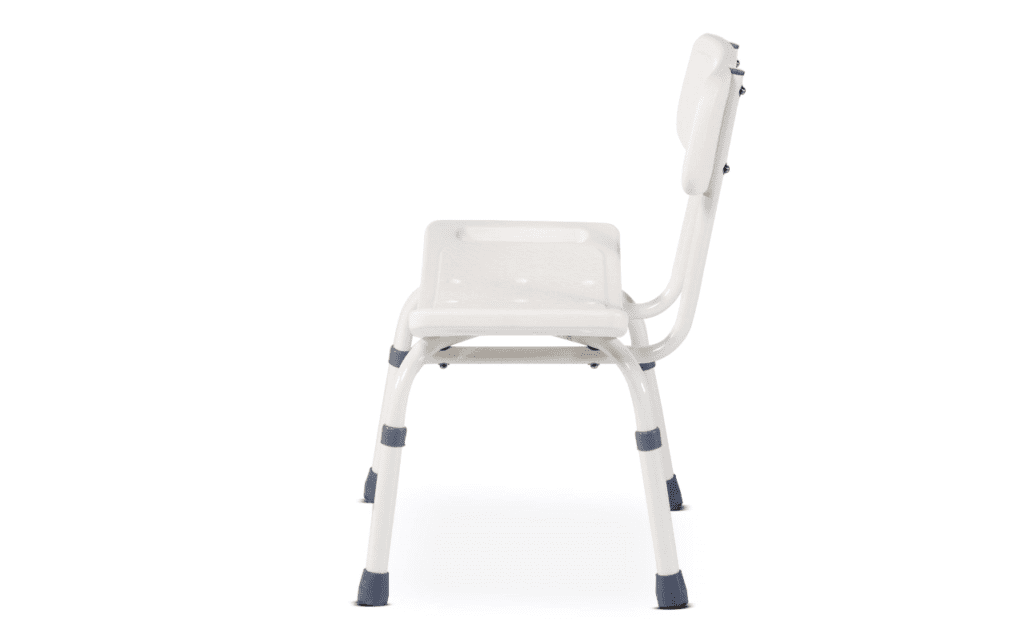 Cadeira de duche ergonómica com costas da Ayudas Dinâmicas