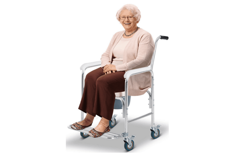 Cadeira de rodas sem aluminio sanitaria e de banho