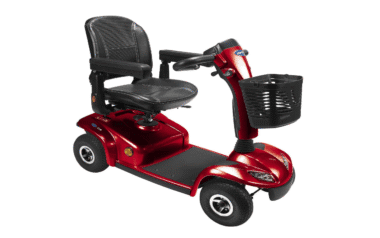Scooter eléctrica da Invacare Leo em vermelho