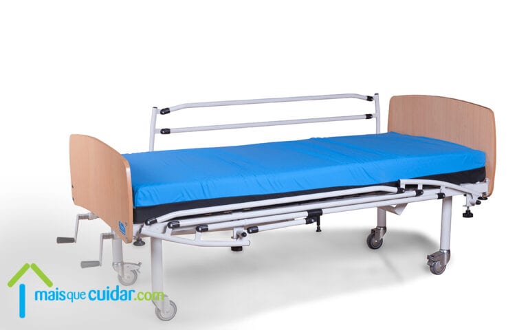 Cama manual com colchão viscoelástico premium