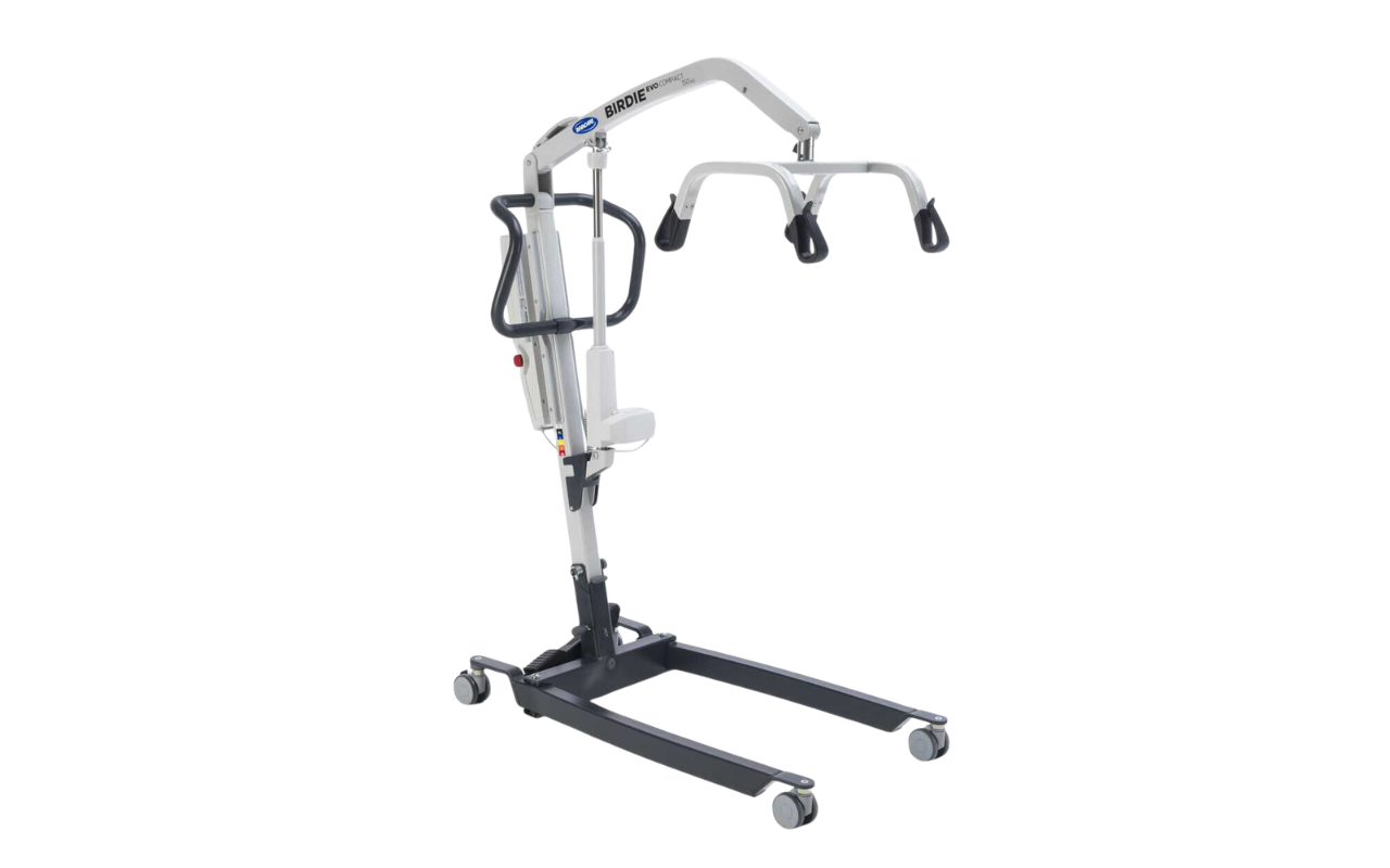 Elevador para transferir pessoas com mobilidade reduzida. Modelo Birdie Evo de 4 pontos de fixação