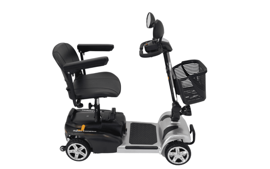 Scooter de mobilidade elétrica ZipGo Compact na posição lateral