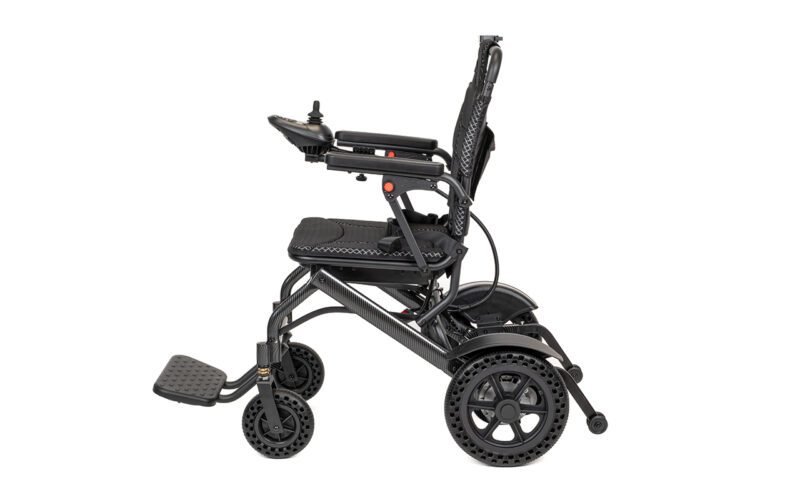 Zebra Advance cadeira de rodas elétrica e dobrável.